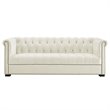 Modway Heritage Tufted Performance Velvet Sofa in Ivory & Black