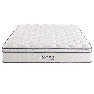 modway jenna quilted innerspring mattress in white