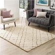 Modway Jubilant 5' x 8' Abstract Geometric Shag Area Rug in Cream