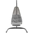 Modway Landscape Rattan & Fabric Patio Swing Chair in Light Gray and Gray