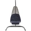 Modway Landscape Rattan & Fabric Patio Swing Chair in Light Gray and Navy