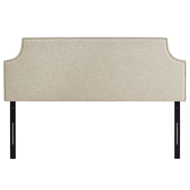 modway laura queen upholstered polyester fabric headboard in beige