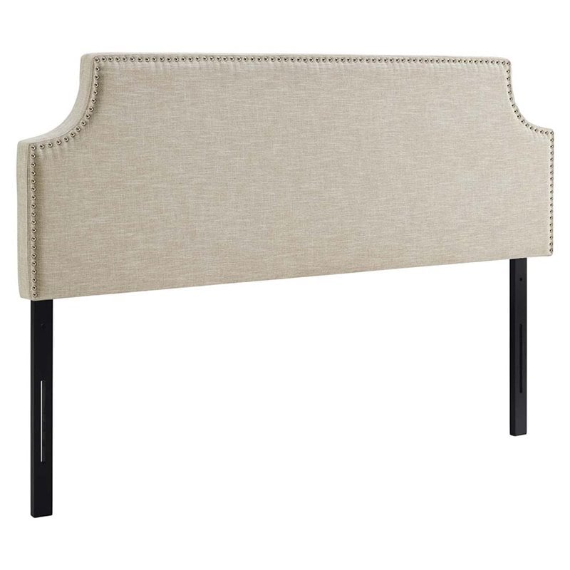 Modway Laura Queen Upholstered Polyester Fabric Headboard in Beige
