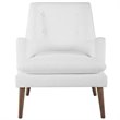 Modway Leisure Tufted Fabric Lounge Chair in White and Walnut