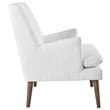 Modway Leisure Tufted Fabric Lounge Chair in White and Walnut
