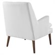 Modway Leisure Tufted Fabric Lounge Chair in White and Walnut
