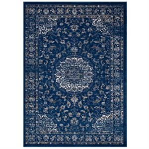 modway lilja persian medallion area rug in beige and moroccan blue