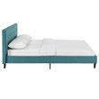 Modway Linnea Queen Modern Polyester Fabric and Wood Bed in Teal Blue