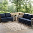 Modway Linza 5' x 8' Wave Abstract Trellis Area Rug in Beige and Gray