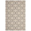 Modway Linza 5' x 8' Wave Abstract Trellis Area Rug in Beige and Gray