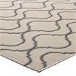 Modway Linza 8' x 10' Wave Abstract Trellis Area Rug in Beige