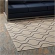 Modway Linza 8' x 10' Wave Abstract Trellis Area Rug in Beige