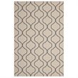 Modway Linza 8' x 10' Wave Abstract Trellis Area Rug in Beige
