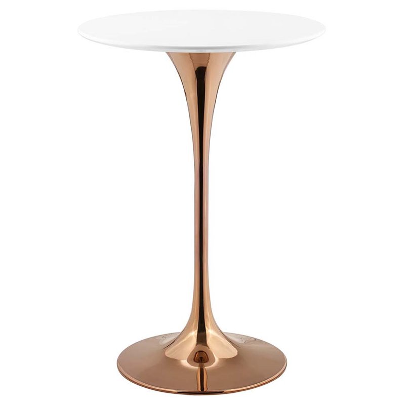 Modway Lippa 28 Round Bar Table In Rose And White Eei 3265 Ros Whi Modway Lippa 28 Round Bar Table In