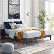 Modway Lodge Queen Modern Solid Wood Platform Bed Frame in Gray