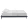 Modway Lodge Queen Modern Solid Wood Platform Bed Frame in Gray