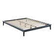 Modway Lodge Queen Modern Solid Wood Platform Bed Frame in Gray