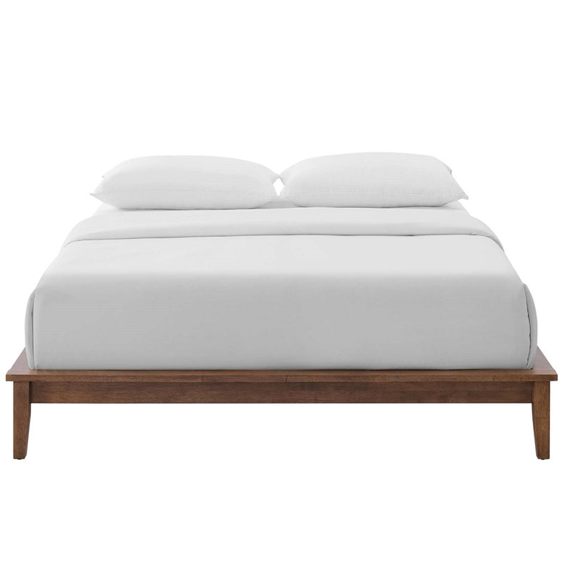 Modway Lodge Queen Mates Platform Bed in Walnut