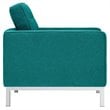 Modway Loft Upholstered Fabric and Stainless Steel Armchairs in Teal (Set of 2)