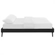 Loryn Vinyl Full Bed Frame with Round Splayed Legs in Black