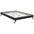 Loryn Vinyl Full Bed Frame with Round Splayed Legs in Black