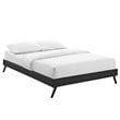 Loryn Vinyl Full Bed Frame with Round Splayed Legs in Black