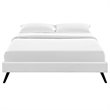 Modway Loryn Full Vinyl Bed Frame with Round Splayed Legs in White