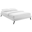 Modway Loryn Queen Vinyl Bed Frame with Round Splayed Legs in White