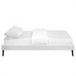 Modway Loryn King Vinyl Bed Frame with Round Splayed Legs in White
