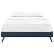 Modway Loryn Full Polyester Fabric Bed Frame with Round Splayed Legs in Azure
