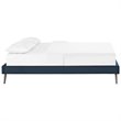 Modway Loryn Full Polyester Fabric Bed Frame with Round Splayed Legs in Azure