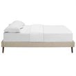 Modway Loryn Queen Polyester Fabric Bed Frame with Round Splayed Legs in Beige