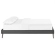 Modway Loryn Full Polyester Fabric Bed Frame with Round Splayed Legs in Gray