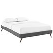 Modway Loryn Full Polyester Fabric Bed Frame with Round Splayed Legs in Gray