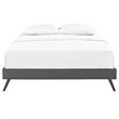 Modway Loryn Queen Polyester Fabric Bed Frame with Round Splayed Legs in Gray
