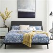 Modway Luella Solid Wood/Fabric Queen Platform Bed in Walnut/Gray