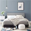 Modway Luella Solid Wood/Fabric Queen Platform Bed in Walnut/Light Gray