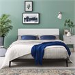 Modway Luella Solid Wood/Fabric Queen Platform Bed in Walnut/White