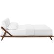 Modway Luella Solid Wood/Fabric Queen Platform Bed in Walnut/White