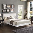 Modway Macie Full Vinyl Platform Bed with Round Splayed Legs in White