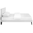 Modway Macie Full Vinyl Platform Bed with Round Splayed Legs in White