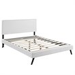 Modway Macie Full Vinyl Platform Bed with Round Splayed Legs in White