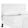 Modway Macie Full Vinyl Platform Bed with Round Splayed Legs in White