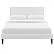 Macie Vinyl Full Platform Bed with Squared Tapered Legs in White