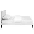 Macie Vinyl Full Platform Bed with Squared Tapered Legs in White