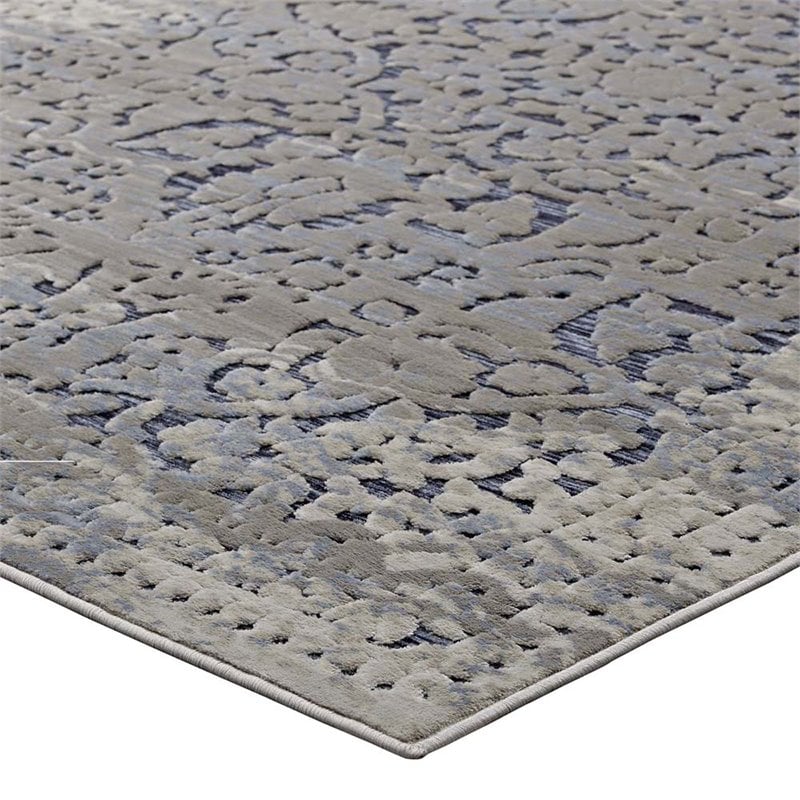 Modway Margarida 5' x 8' Turkish Area Rug in Blue and Cream