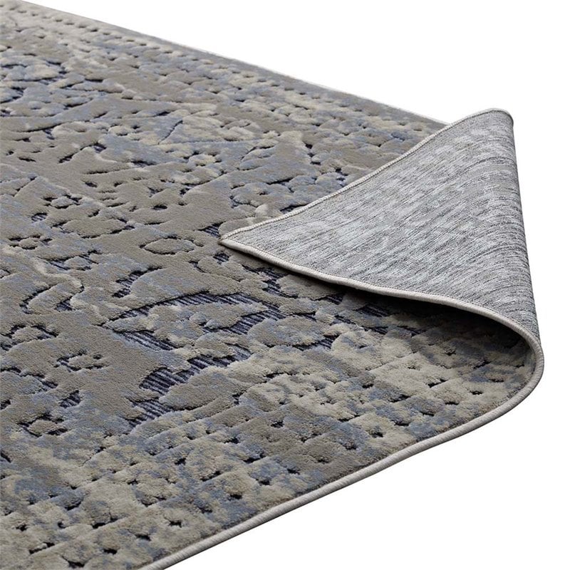 Modway Margarida 8' x 10' Turkish Area Rug in Blue and Cream