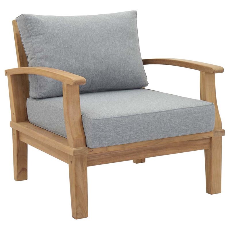 Marina 10 Piece Outdoor Patio Teak Set in Natural Gray