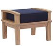 Marina 10 Piece Outdoor Patio Teak Set in Natural Navy