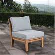 Modway Marina Modern Wood Outdoor Teak Armless Chair in Natural/Gray